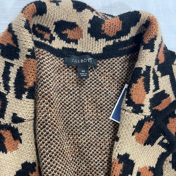 New Talbots leopard sweater blazer - Picture 4 of 6